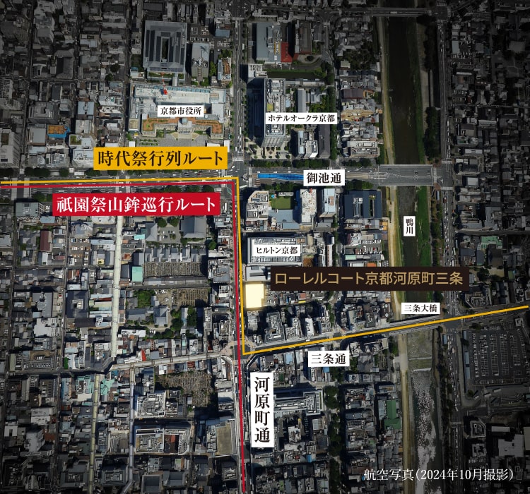 祇園祭山鉾巡行ルート・時代祭行列ルート