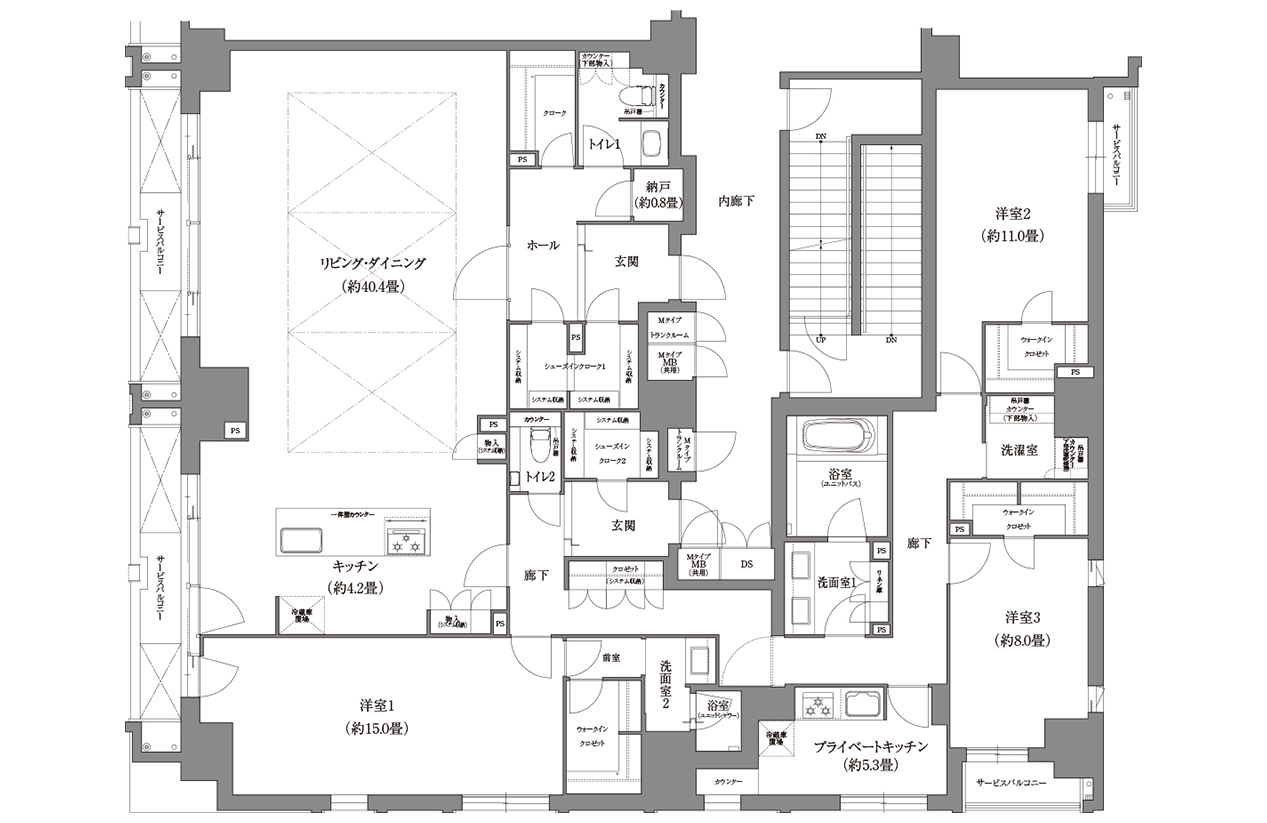 Mタイプ間取り図