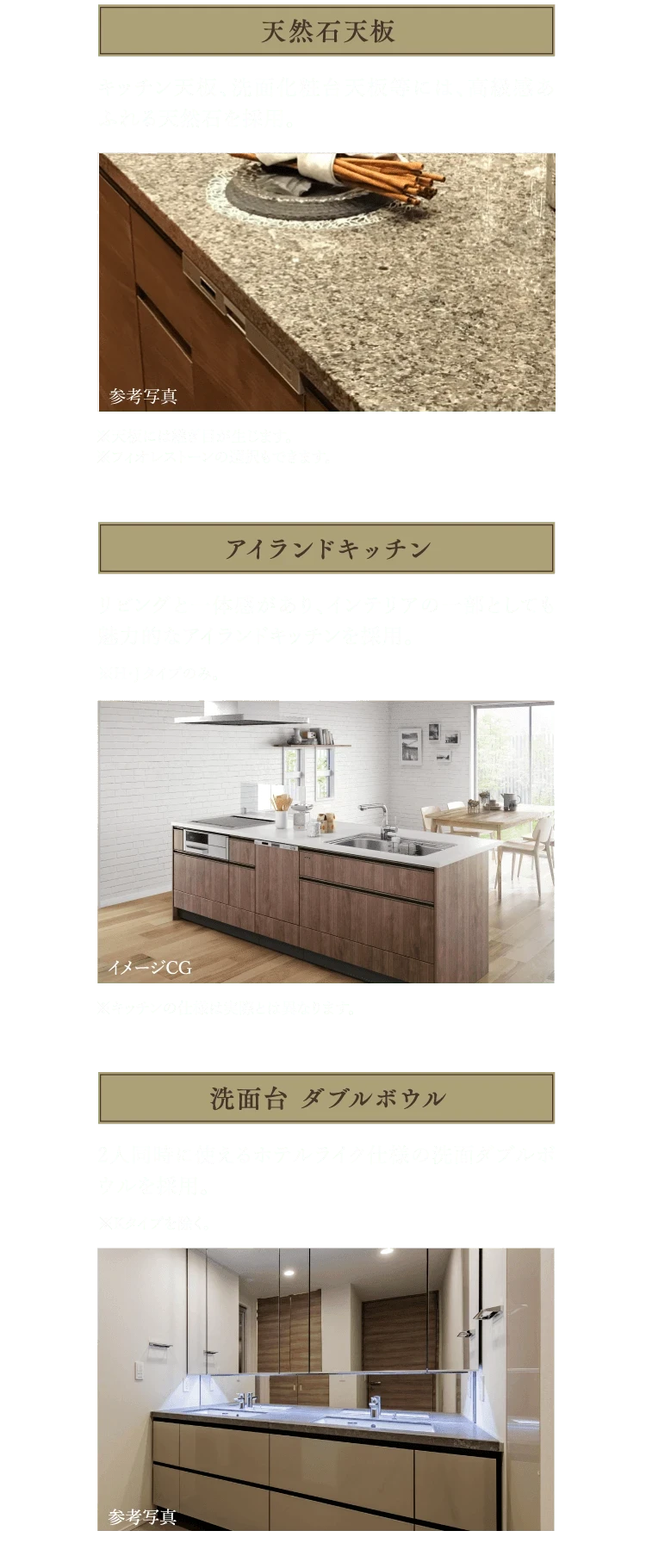 天然石天板・アイランドキッチン・洗面台ダブルボウル