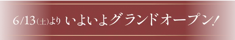 6/13（土）よりいよいよグランドオープン！