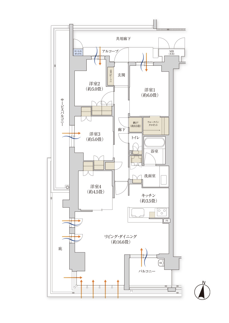 NAタイプ 4LDK+N 間取り図