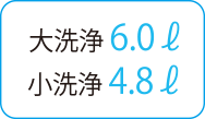 大洗浄 6.0l 小洗浄 4.8l
