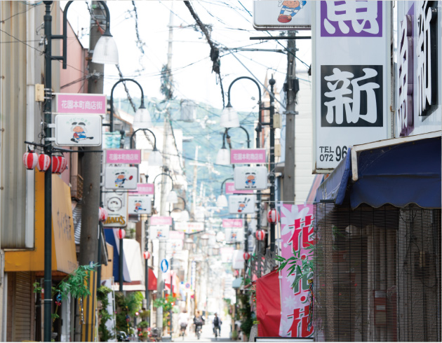 花園本町商店街（約20ｍ/徒歩1分）