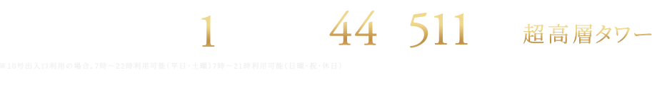 Osaka Metro堺筋線・中央線「堺筋本町」駅徒歩1分 × 地上44階511邸の超高層タワー