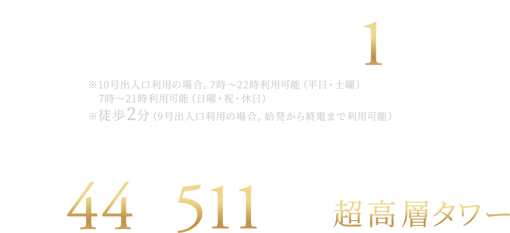 Osaka Metro堺筋線・中央線「堺筋本町」駅徒歩1分 × 地上44階511邸の超高層タワー