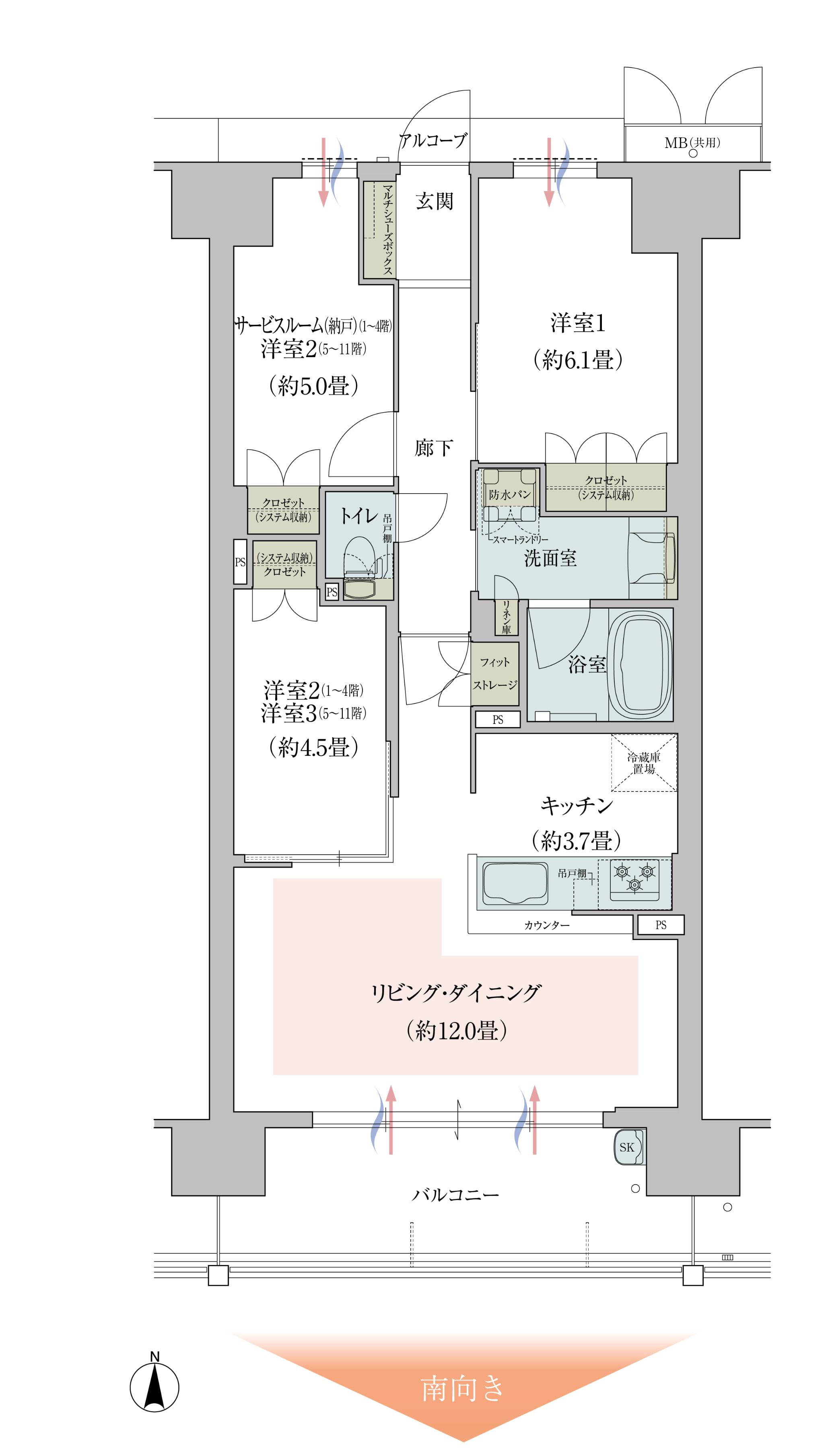 SFタイプ 間取り詳細画像