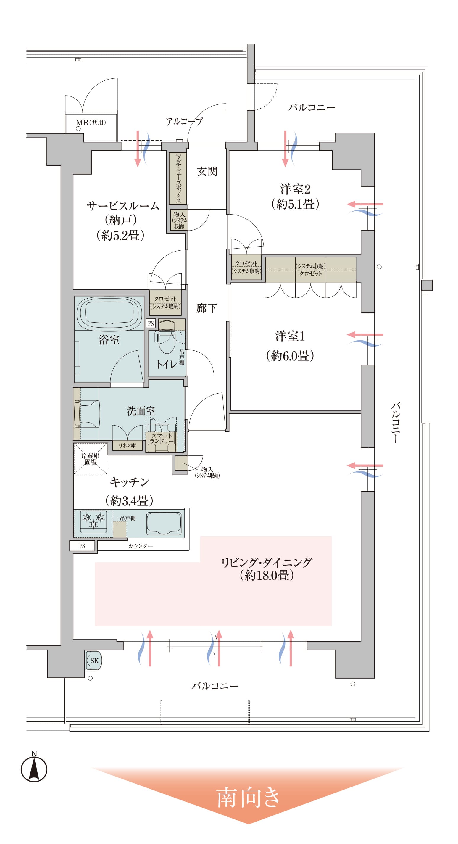 SWタイプ 間取り詳細画像