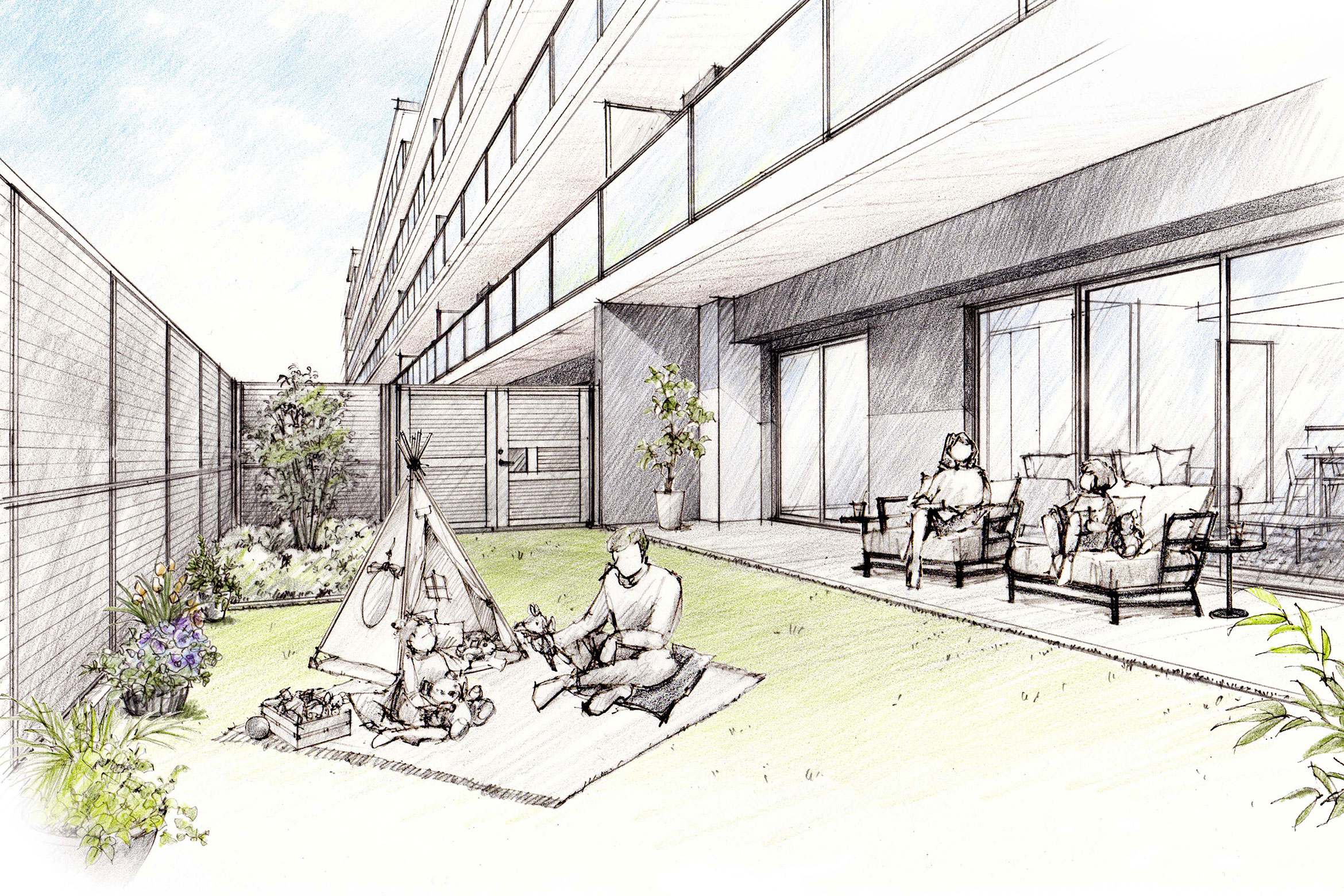 Hタイプ・専用庭イメージイラスト