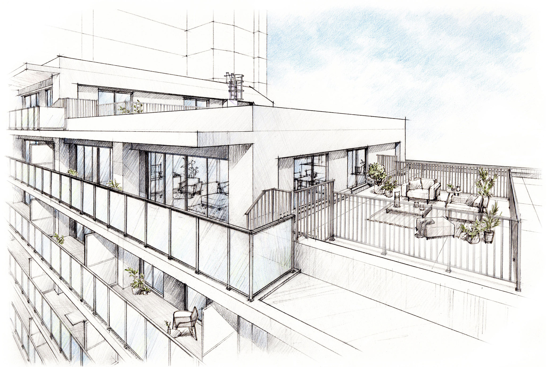 Prタイプ・ルーフバルコニーイメージイラスト