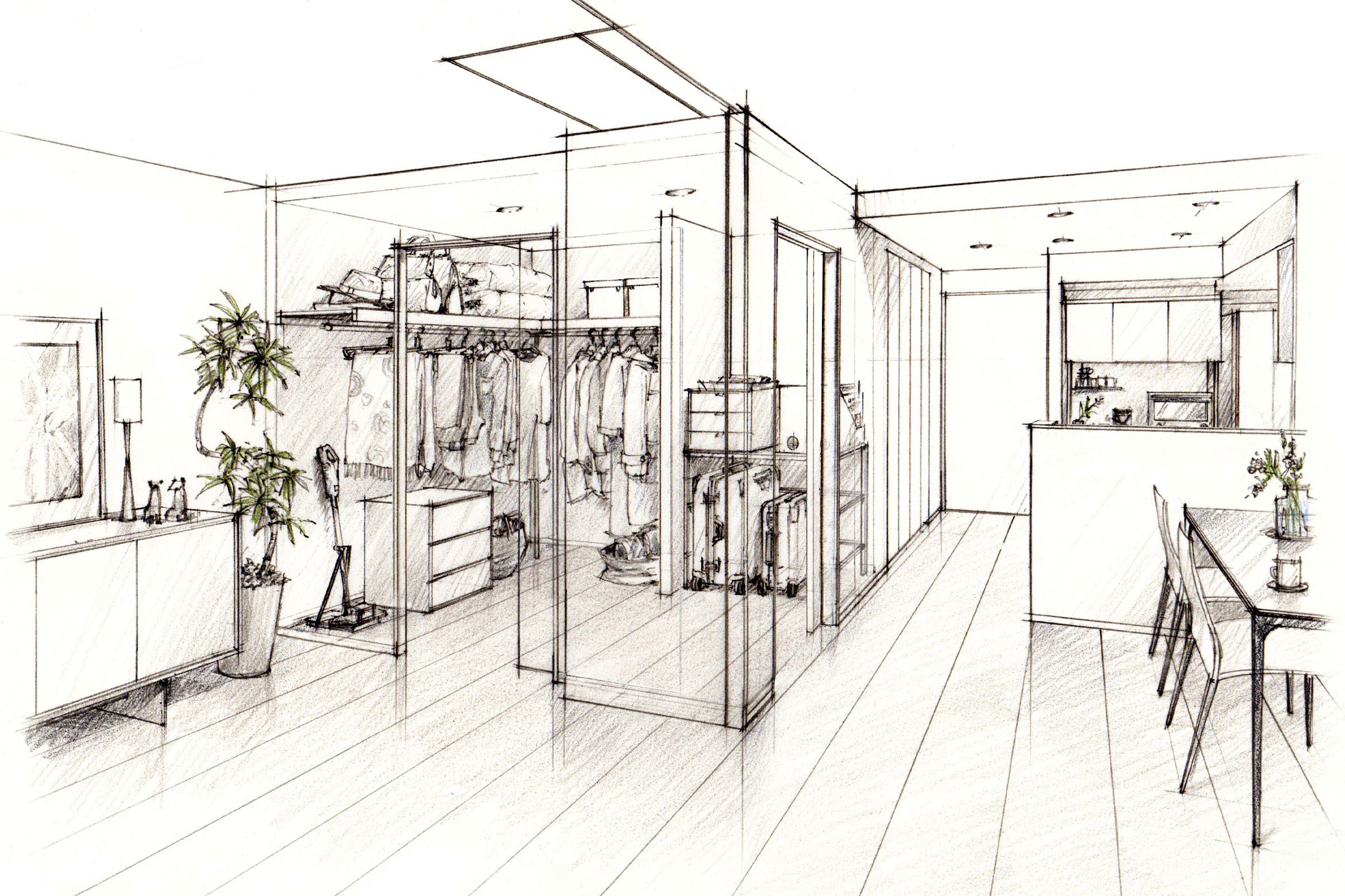 G2タイプ・ファミリークロゼットイメージイラスト