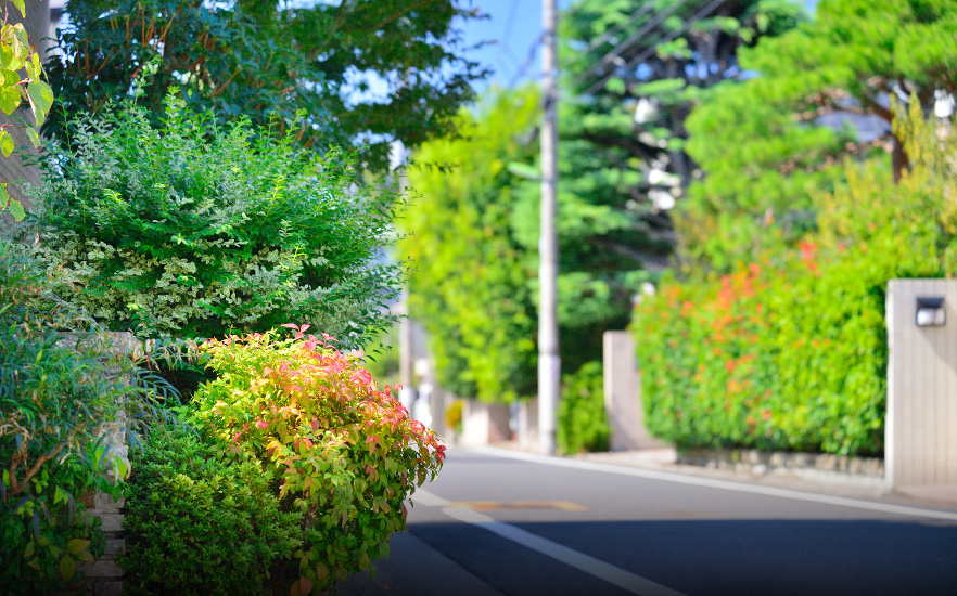 現地周辺の街並み（徒歩8分/約610m）